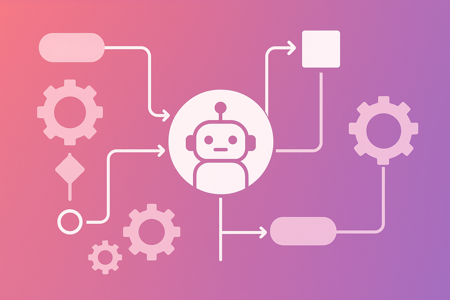 Illustration representing AI automation and no-code workflows
