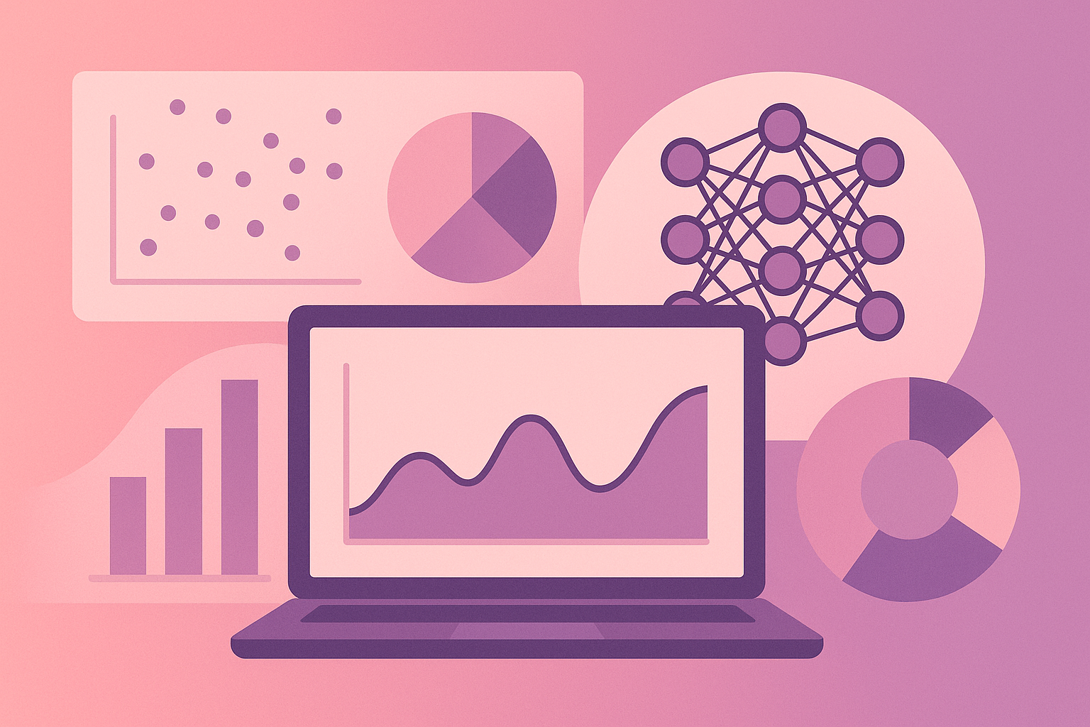 Illustration representing machine learning and data science
